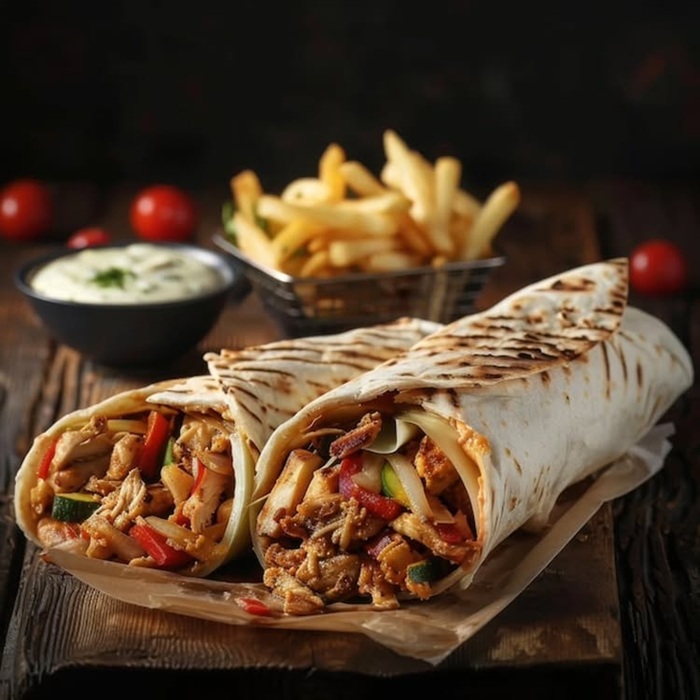 Hương vị đậm đà đầy kích thích từ chiếc bánh mì cuộn Shawarma. Nguồn: w.kafe_vitebsk