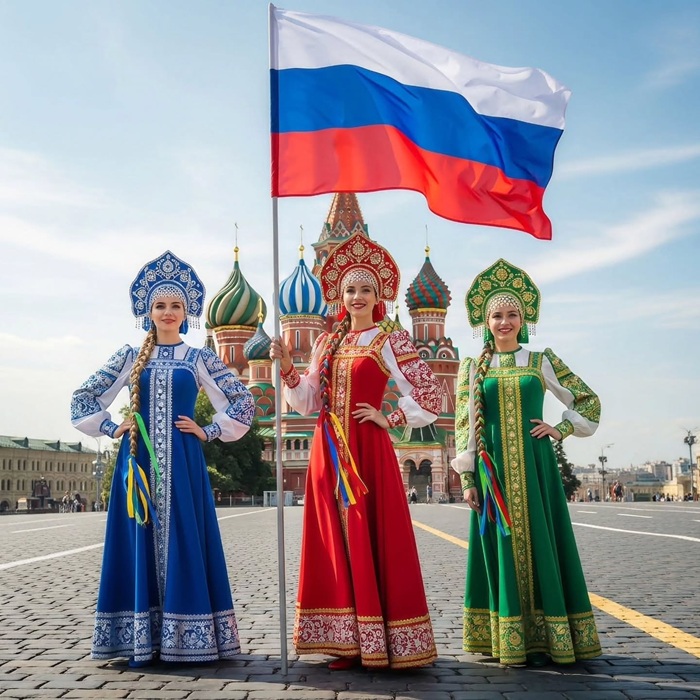 Màu sắc và kiểu dáng đặc trưng của trang phục truyền thống người Nga. Nguồn: srpsko_ruski_centar_majak và vladimir_prebiracevic
